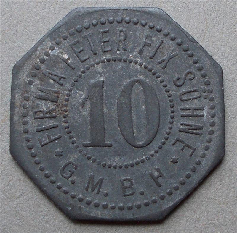 Peter-Fix-S�hne-10-Pfennig-Token